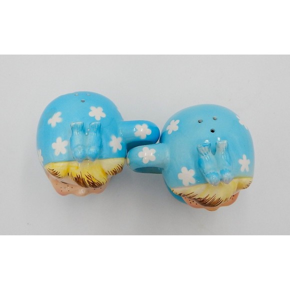 Napco Miss Cutie Pie Blue Salt & Pepper Shakers #43510/BL Vintage - Picture 5 of 14